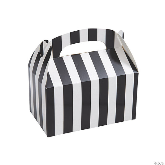 Black & White Striped Favor Boxes - 12 Pc. halloween