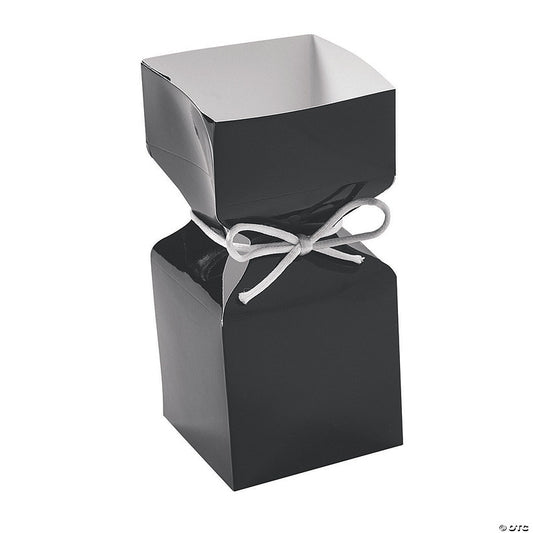 Black Vertical Square Hourglass Favor Boxes - 12 Pc. halloween