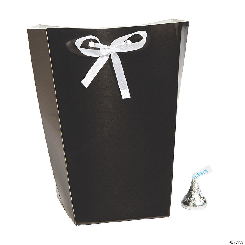 Large Black Favor Boxes with Ribbon - 24 Pc. halloween