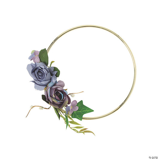 Small Gold Hoop Decoration with Purple Floral Accents | USA Decoration®