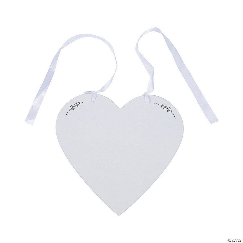 White Heart Sign with Ribbon | USA Decoration®