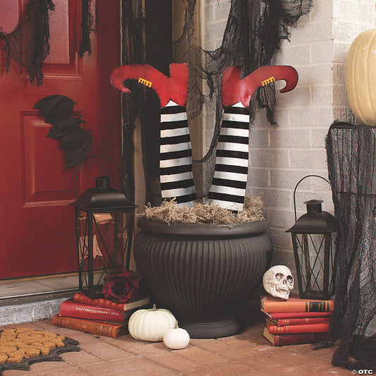13 3/4" x 24" Gothic Halloween Witch Legs Yard Stakes - 2 Pc. | USA Decoration®