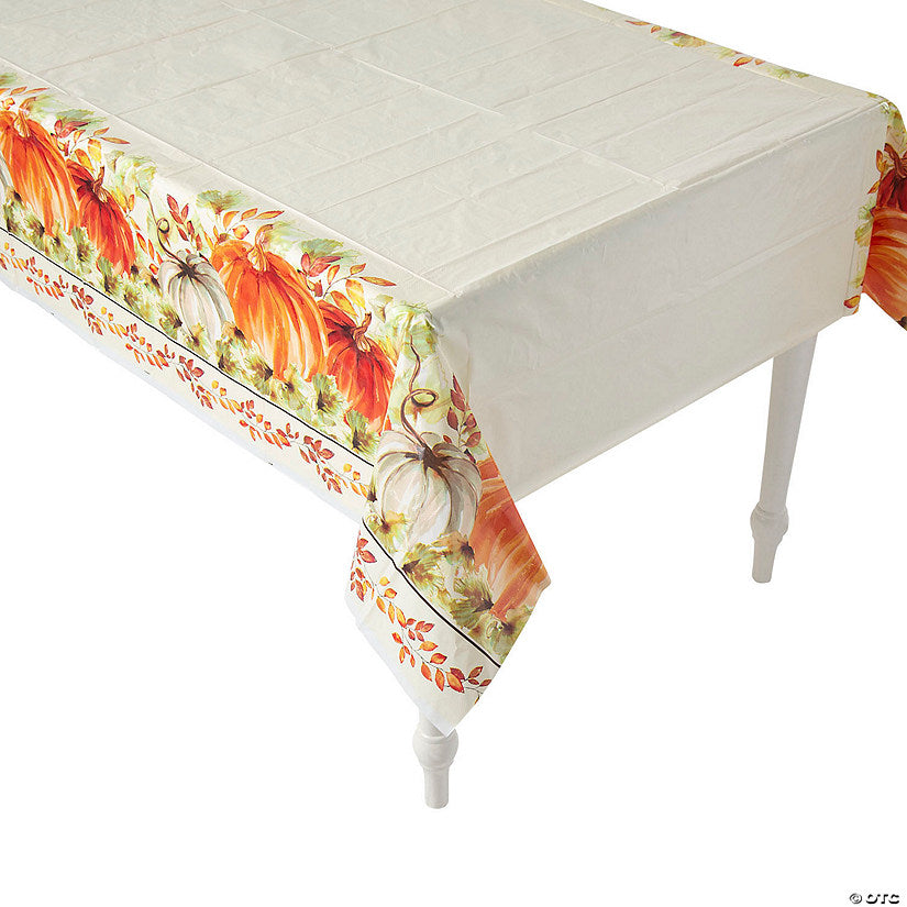 1 Piece(s): 54" x 84" Thank-Fall Plastic Tablecloth | USA Decoration®