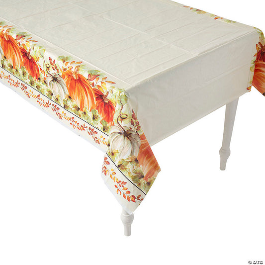 1 Piece(s): 54" x 84" Thank-Fall Plastic Tablecloth | USA Decoration®