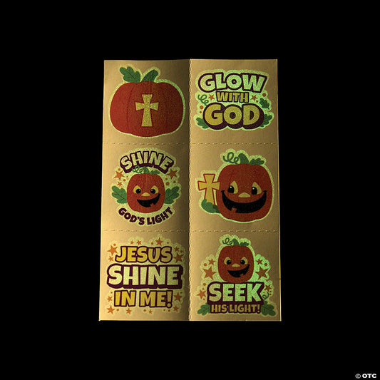 Bulk 72 Pc. Glow-in-the-Dark Christian Pumpkin Temporary Tattoos | USA Decoration®