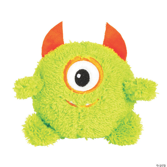 Per Dozen: 6" x 5" Halloween Fuzzy Green Stuffed One-Eyed Monsters - 12 Pc. | USA Decoration®