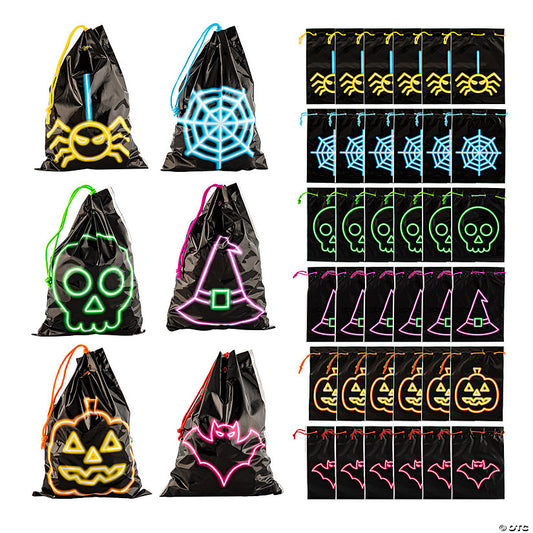 36 Piece(s): 5 1/2" x 7 1/2" Halloween Drawstring Goody Bags - 36 Pc. | USA Decoration®