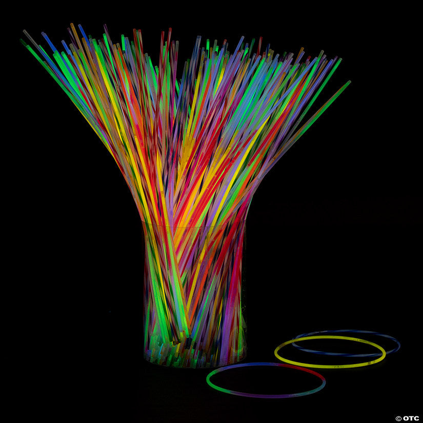 22" Mega Bulk 500 Pc. Multicolor Plastic Glow Necklace Assortment | USA Decoration®