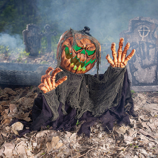 30" Animated Pumpkin Groundbreaker Halloween Decoration | USA Decoration®