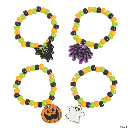 Halloween Character Charm Beaded Bracelet Craft Kit - Makes 12 | USA Decoration®