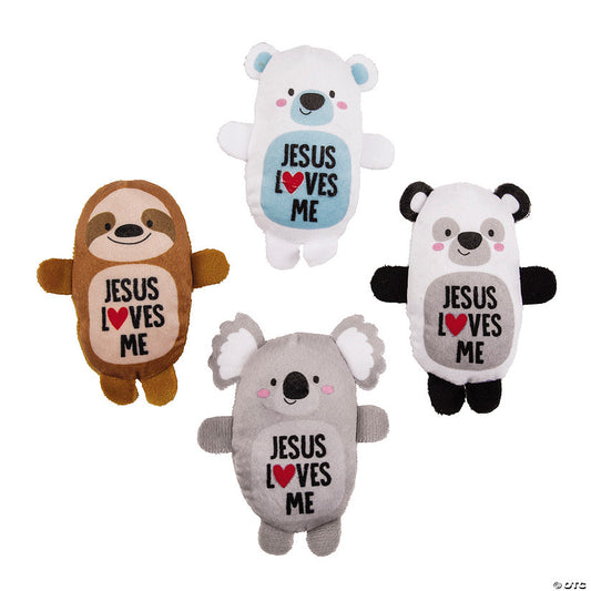 4 1/2" Bulk 48 Pc. Jesus Loves Me Stuffed Animal Handout Assortment