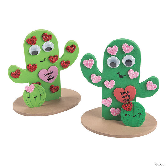 3D Valentine Cactus Craft Kit - Makes 12 | USA Decoration®
