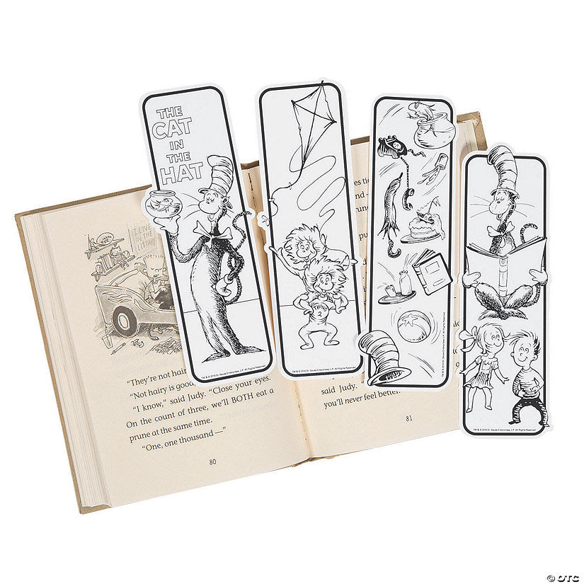 Bulk 48 Pc. Color Your Own Dr. Seuss™ The Cat In The Hat™ Bookmarks
