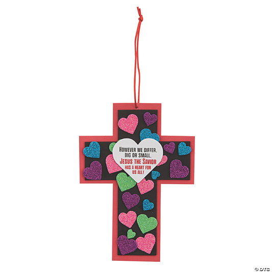 Heart of Jesus Cross Craft Kit - Makes 12 | USA Decoration®
