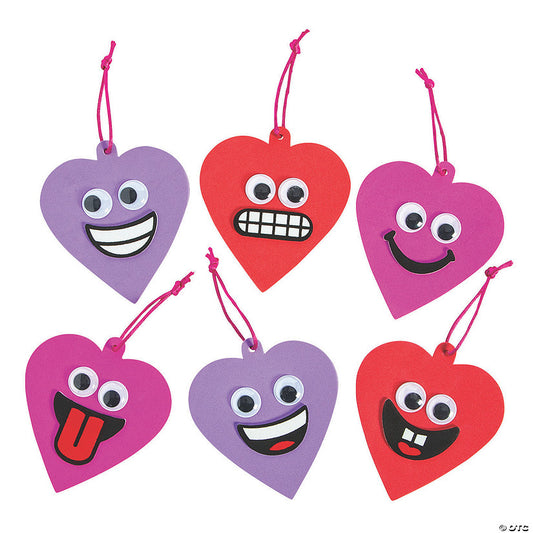Goofy Valentine Heart Ornament Craft Kit - Makes 24 | USA Decoration®