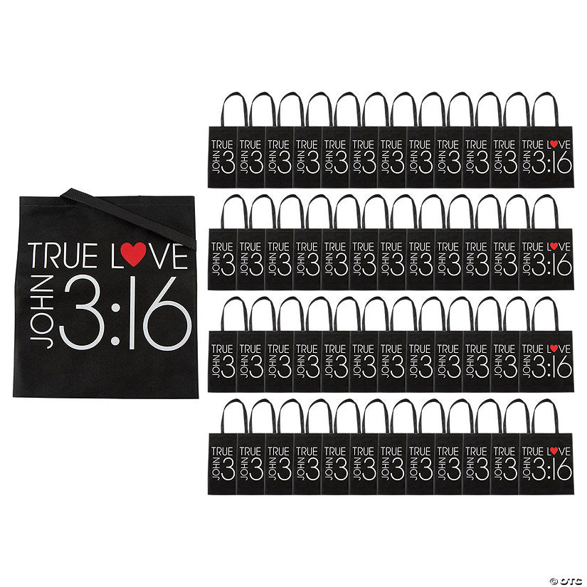 15" x 17" Bulk 48 Pc. Large John 3:16 Nonwoven Tote Bags
