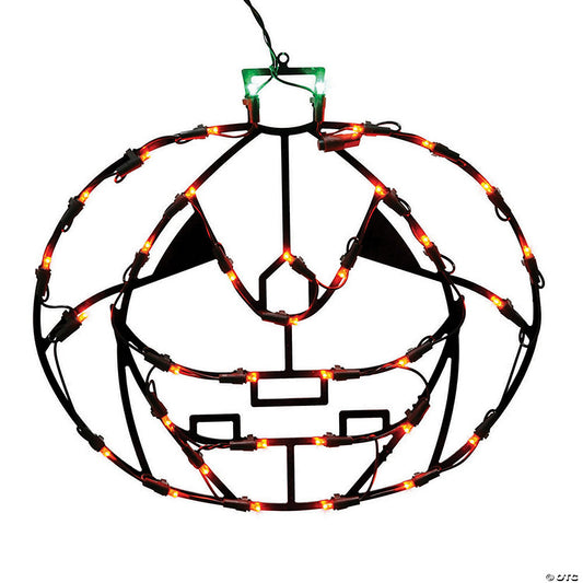 1 Piece(s): Vickerman 16" Pumpkin Wire Silhouette with LED Lights Halloween Lighted Decor | USA Decoration®