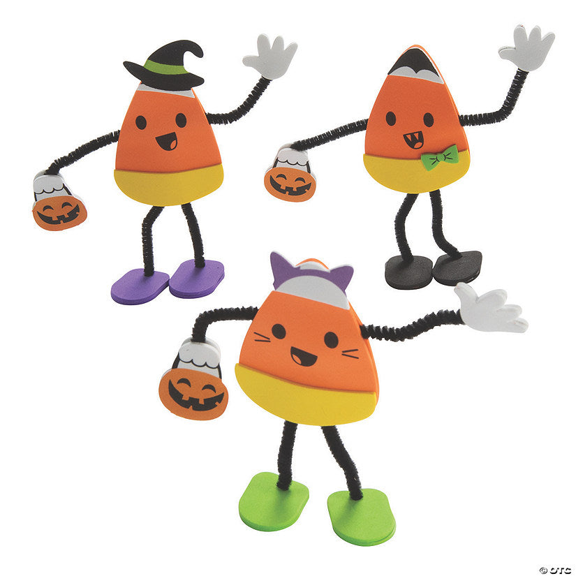 Makes 12: Halloween Candy Corn Characters in Costume Craft Kit - Makes 12 | USA Decoration®