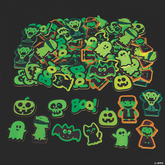 1" - 2" Bulk 72 Pc. Glow-in-the-Dark Halloween Self-Adhesive Foam Shapes | USA Decoration®