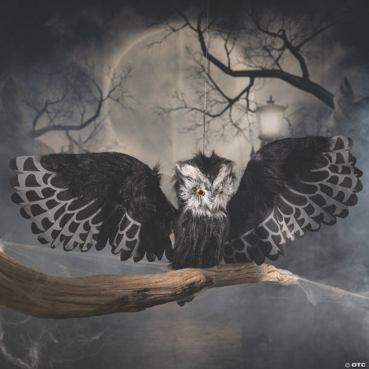 Animated Hanging Owl Halloween Decoration | USA Decoration®