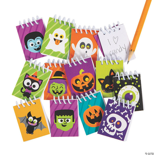 144 Piece(s): 2" Bulk 144 Pc. Mini Halloween Character Spiral Notepad Assortment | USA Decoration®