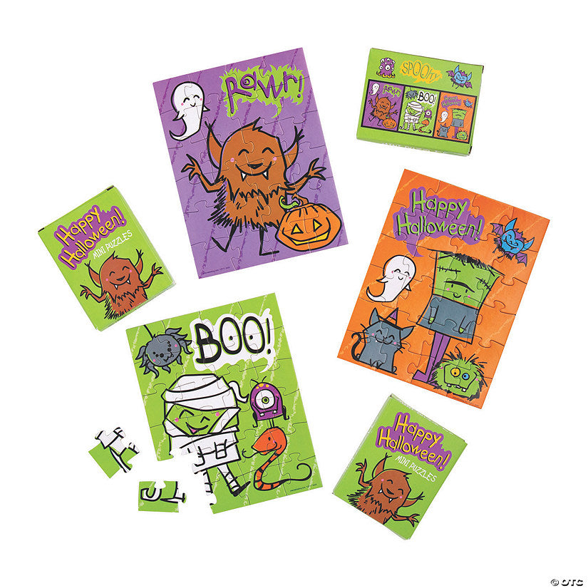 Per Dozen: Mini Halloween Jigsaw Puzzles - 12 Boxes | USA Decoration®