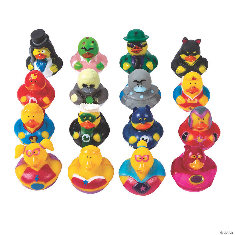 48 Piece(s): 2" - 2 1/2" Bulk 48 Pc. Heroes & Villains Rubber Ducks Assortment | USA Decoration®