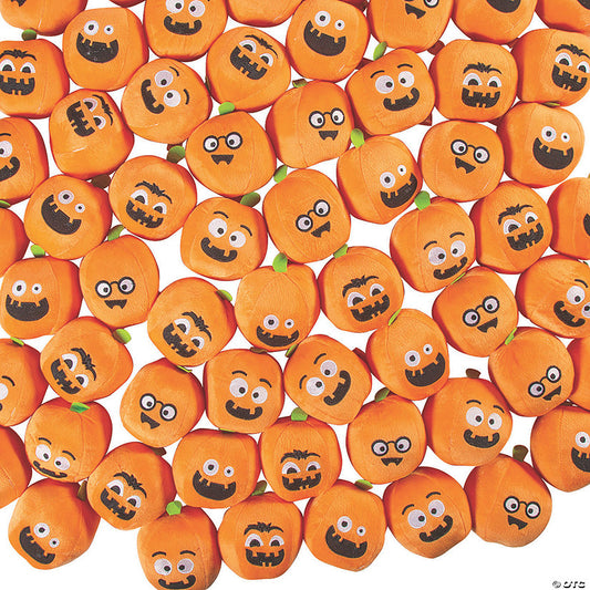 72 Piece(s): 4 1/2" Bulk 72 Pc. Halloween Funny Face Stuffed Pumpkin Toys | USA Decoration®