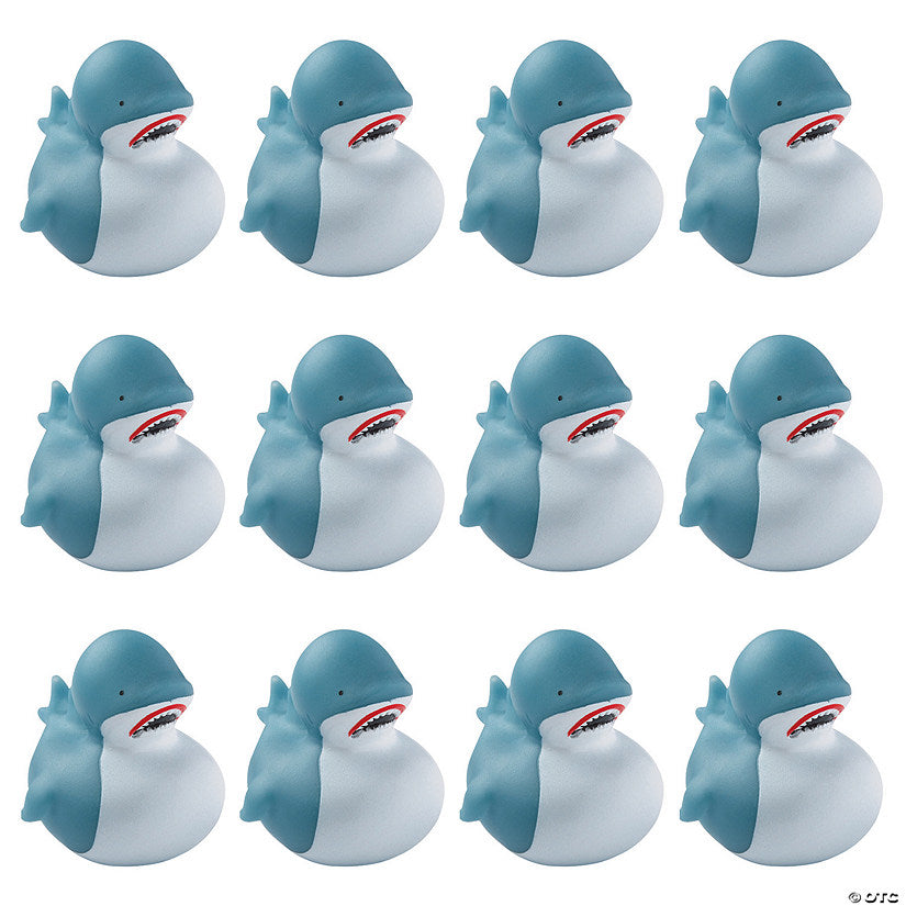 2" Classic Great White Shark Rubber Ducks - 12 Pc. | USA Decoration®