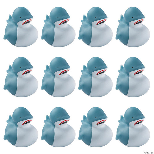 2" Classic Great White Shark Rubber Ducks - 12 Pc. | USA Decoration®