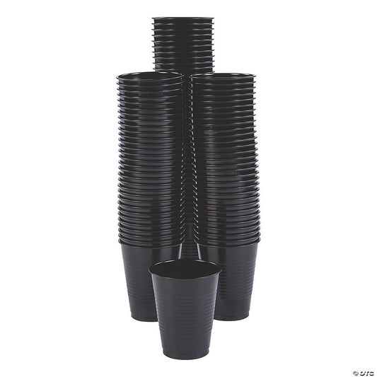 16 oz. Bulk 100 Ct. Black Disposable Plastic Cups | USA Decoration®