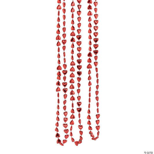 Bulk 48 Pc. Heart-Shaped Mardi Gras Bead Necklaces