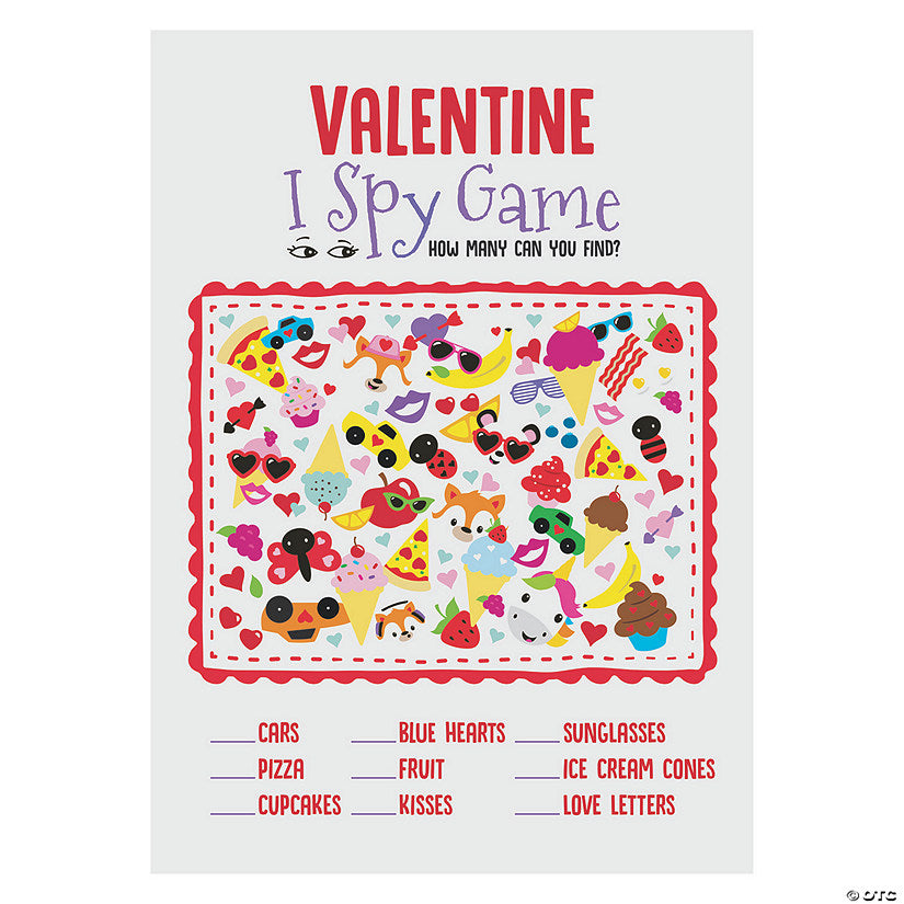 5" x 7" I Spy Valentine's Day Cardstock Activity Sheets - 24 Pc. | USA Decoration®