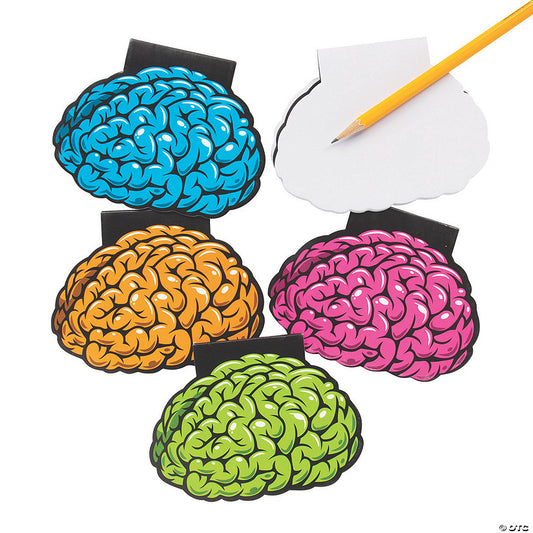 24 Piece(s): 5" x 3 3/4" 25 pg. Brain-Shaped Multicolor Paper Notepads - 24 Pc. | USA Decoration®
