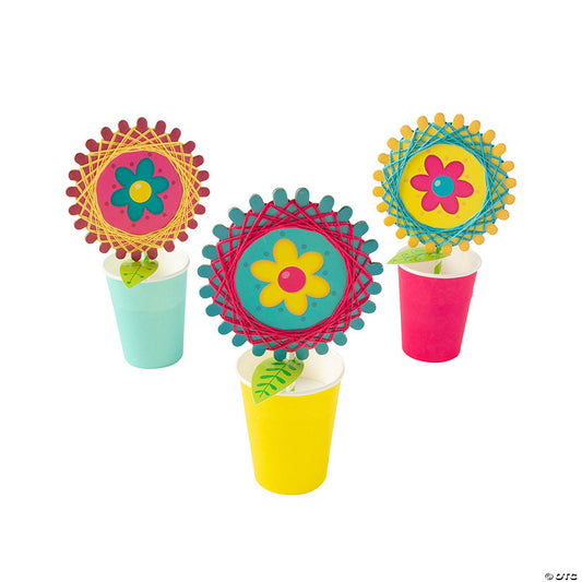 4 3/4" x 8" 3D String Art Flower Pot Craft Kit - Makes 12 | USA Decoration®