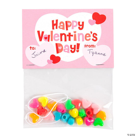Beaded Friendship Bracelet Craft Kit Valentine Exchanges for 24 | USA Decoration®