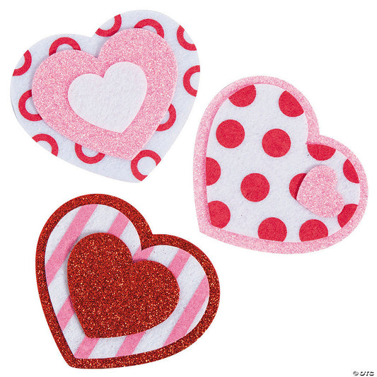 Felt Valentine’s Day Heart Magnet Craft Kit - Makes 12 | USA Decoration®