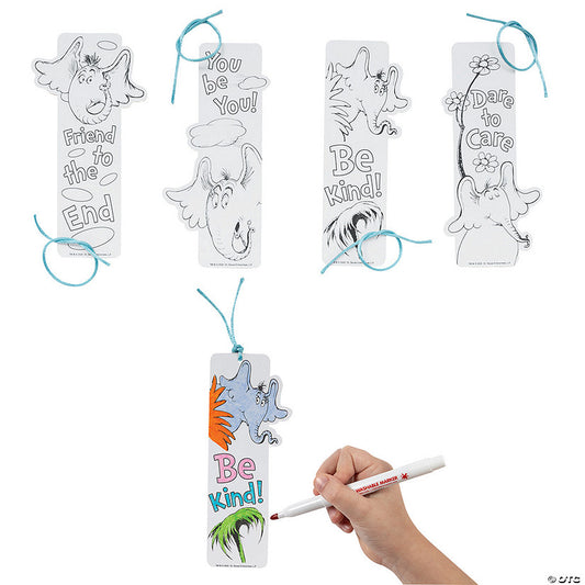 Bulk 48 Pc. Color Your Own Dr. Seuss™ Horton Hears a Who™ Bookmarks | USA Decoration®