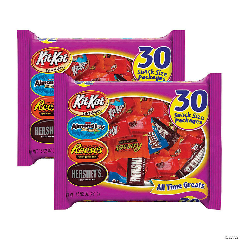 HERSHEY'S All Time Greats Snack Size Assortment - 2 Pack, 15.92oz bags | USA Decoration®