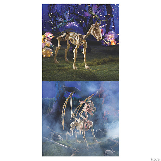 43" - 49" Halloween Unicorn Dragon Skeleton Decorations - 2 Pc. | USA Decoration®