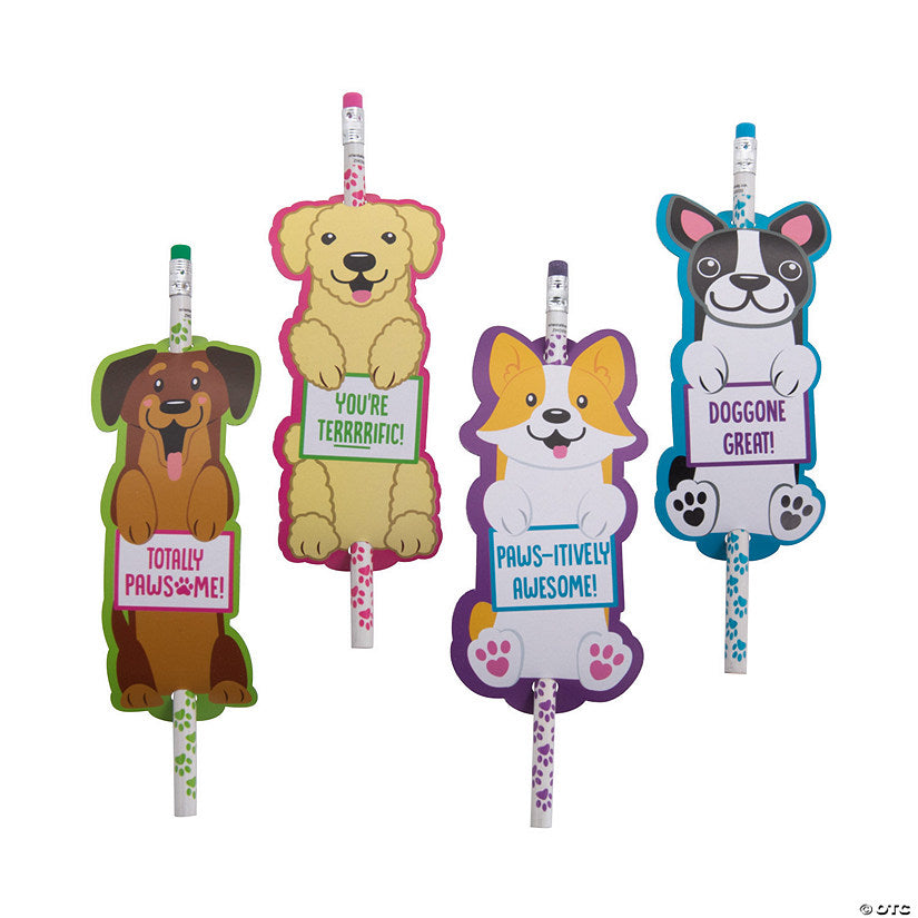 Dog Pencils with Card - 24 Pc.