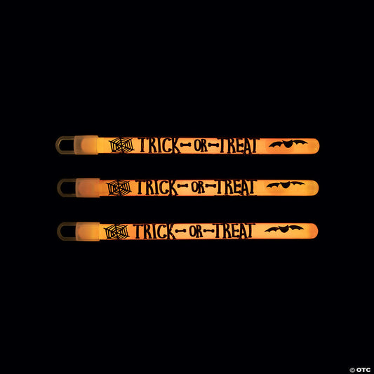 Per Dozen: Trick-or-Treat Print Glow Sticks - 12 Pc. | USA Decoration®