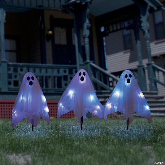 Light-Up Halloween Ghost Decorations – Set of 3