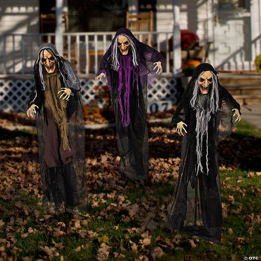 4 Ft. Halloween Creepy Old Witches Yard Decoration Set - 3 Pc. | USA Decoration®