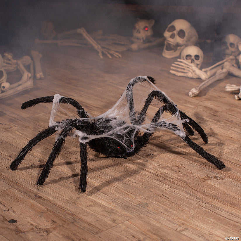 24" Animated Walking Spider with Web Halloween Decoration | USA Decoration®