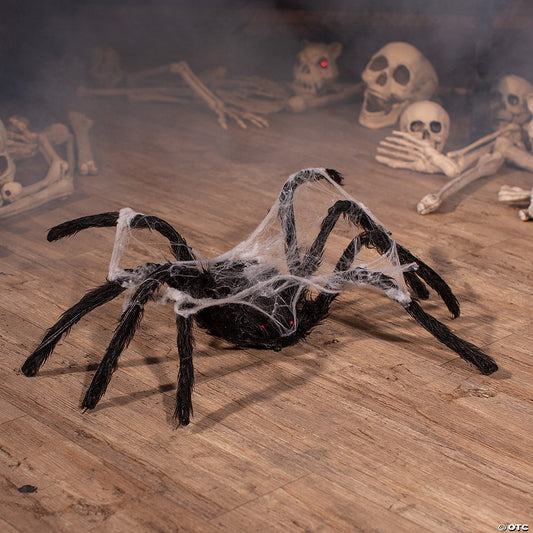 24" Animated Walking Spider with Web Halloween Decoration | USA Decoration®