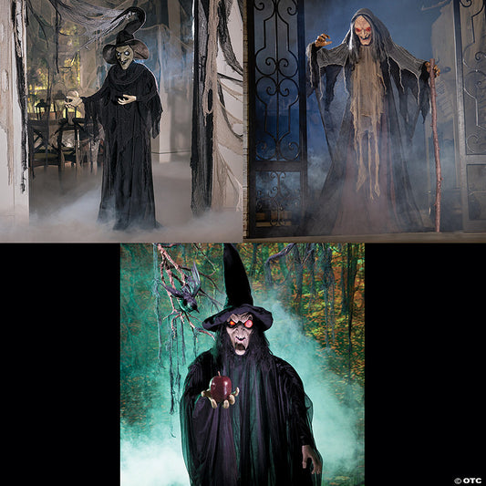 5 Ft. - 7 Ft. 9" Trio of Witches Standing Halloween Decorations Kit - 3 Pc. | USA Decoration®