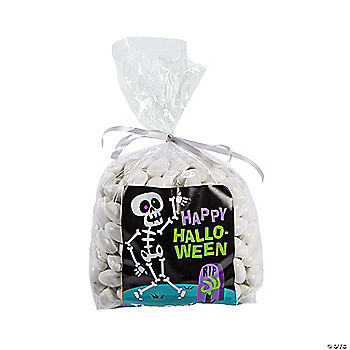 Bulk 50 Pc. Personalized Halloween Skeleton Cellophane Bag Kit halloween