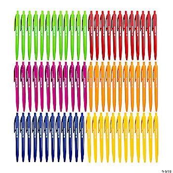Bulk 72 Pc. Personalized Solid Color Retractable Pen Assortment