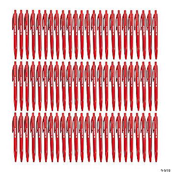 5 1/2" Bulk 72 Pc. Personalized Red Plastic Retractable Pens